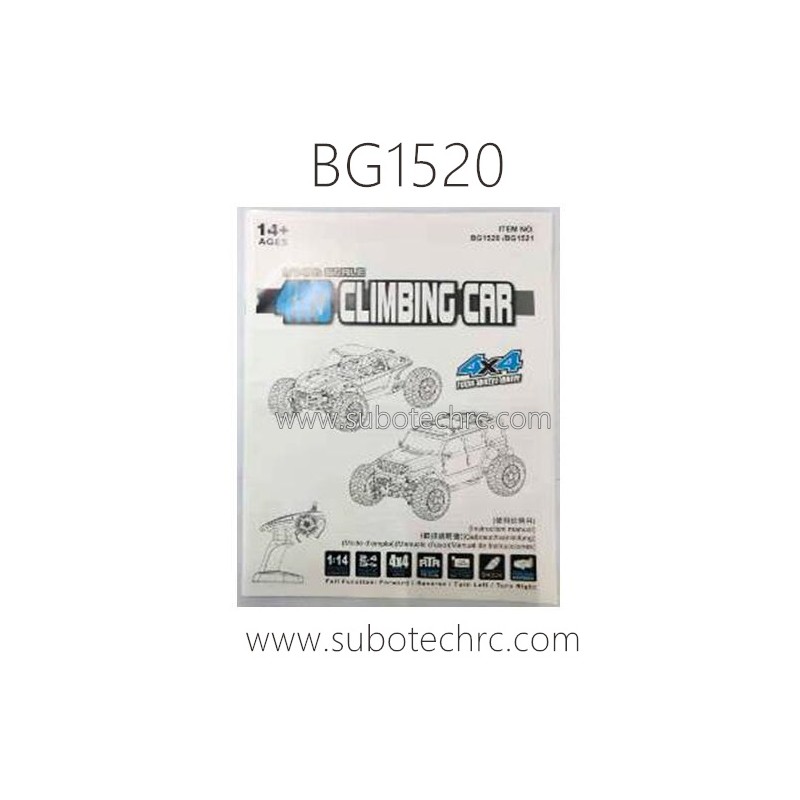 SUBOTECH BG1520 1/14 RC Car Parts Instruction Manual