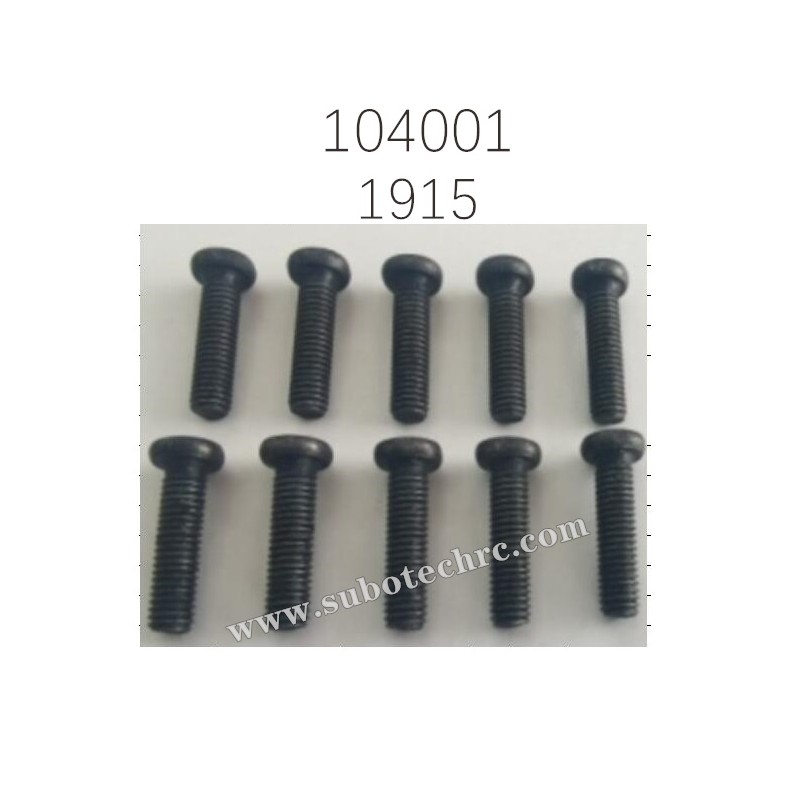 1915 Phillips round head machine Screw 3X16PM Parts for WL-TECH XK 104001