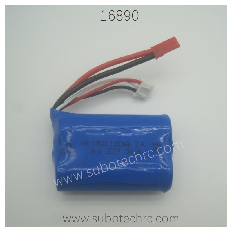 HAIBOXING 16890 Upgrade 18500 7.4V 1300mAh Battery JST-Plug M16120