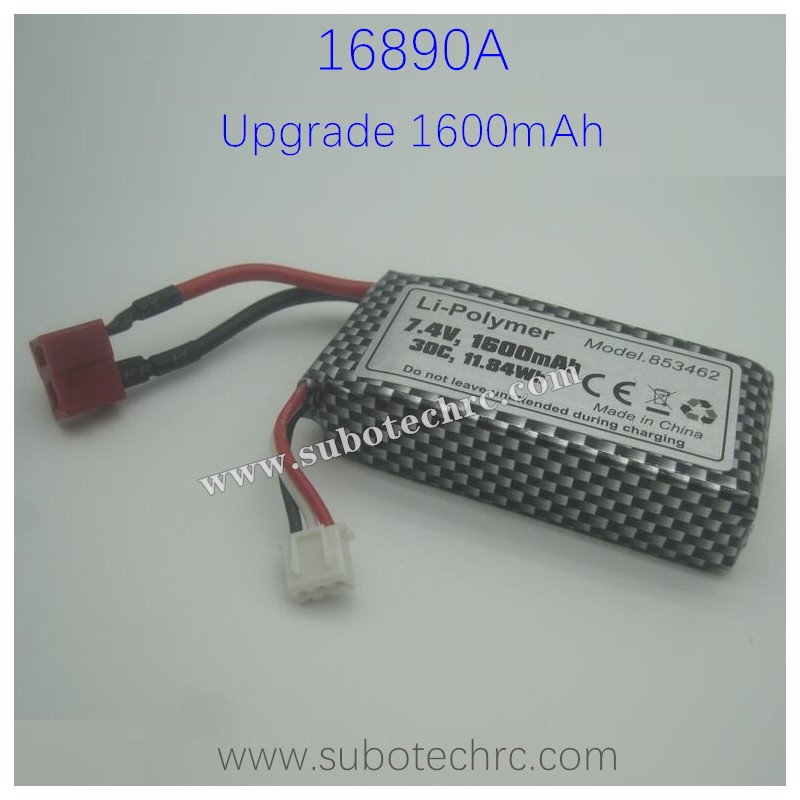 HAIBOXING 16890 Upgrade 18500 7.4V 1600mAh Li-Ion Battery T-Plug M16120T